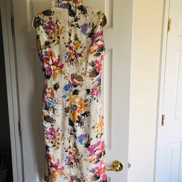 Women's Silk satin Turquoise Long Chinese Dress - Picture 6 of 6